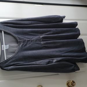 Grey Velvet peasant sleeved top